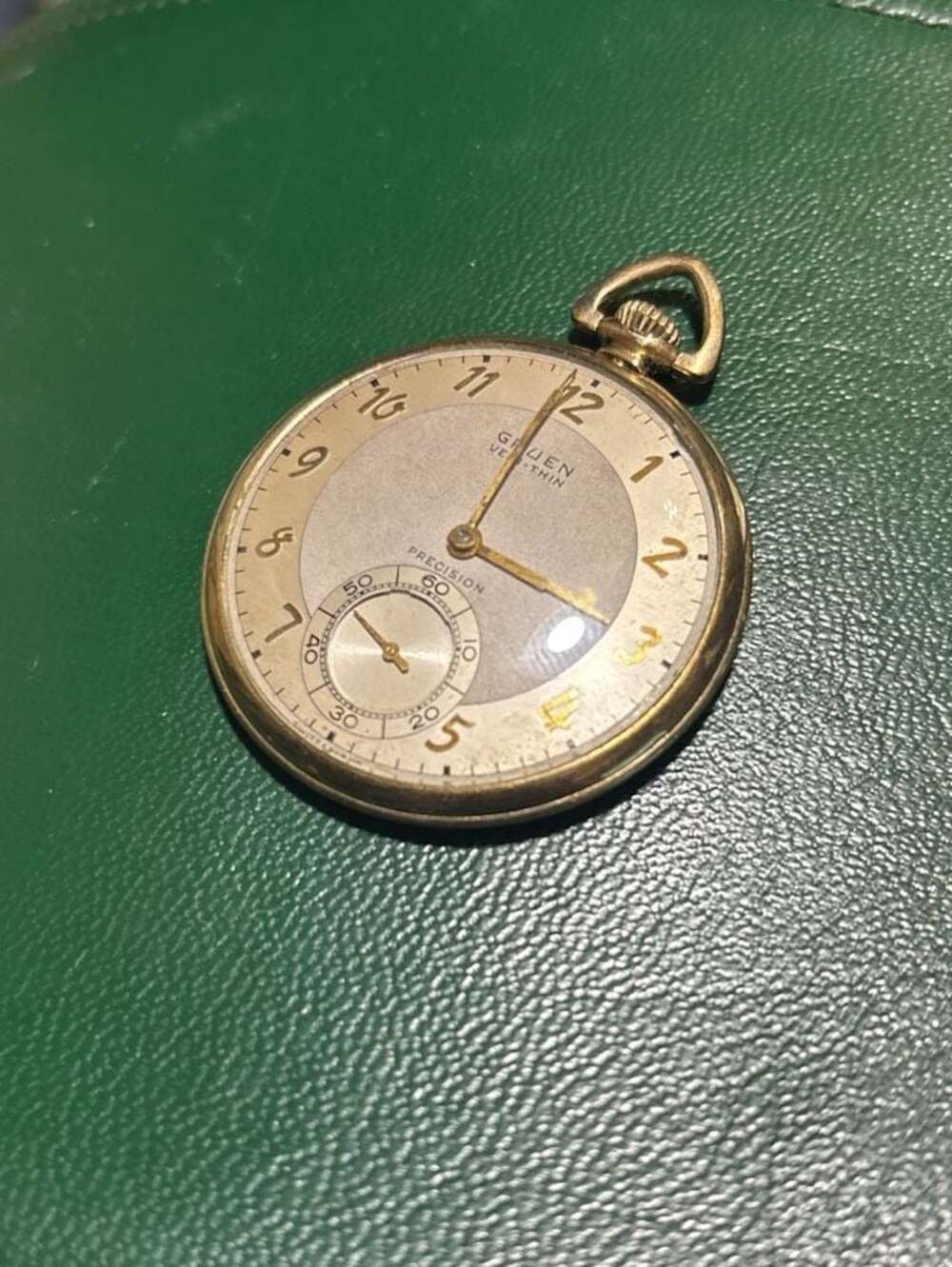 Vintage Gruen Veri-Thin Precision 10K Gold Filled Pocket Watch